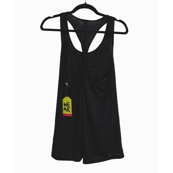 Zumba Wear Racerback Tank Top Black Sz Medium "Be Yourself. Free Yourself." NWT - Picture 2 of 10